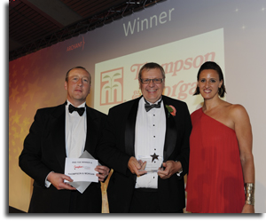 Paul Hansord, Thompson & Morgan Managing Director, accepts the Anglian Business Award 2012 for Innovation