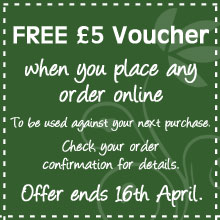 FREE £5 voucher when you place any order