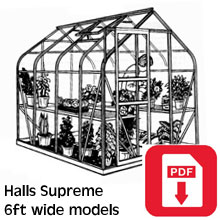 Halls 6ft Supreme Greenhouse Assembly Guide 