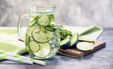 Cucumber water in jug