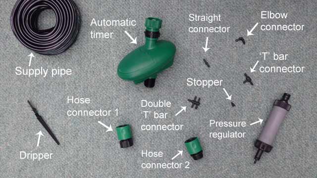 Irrigation kit components