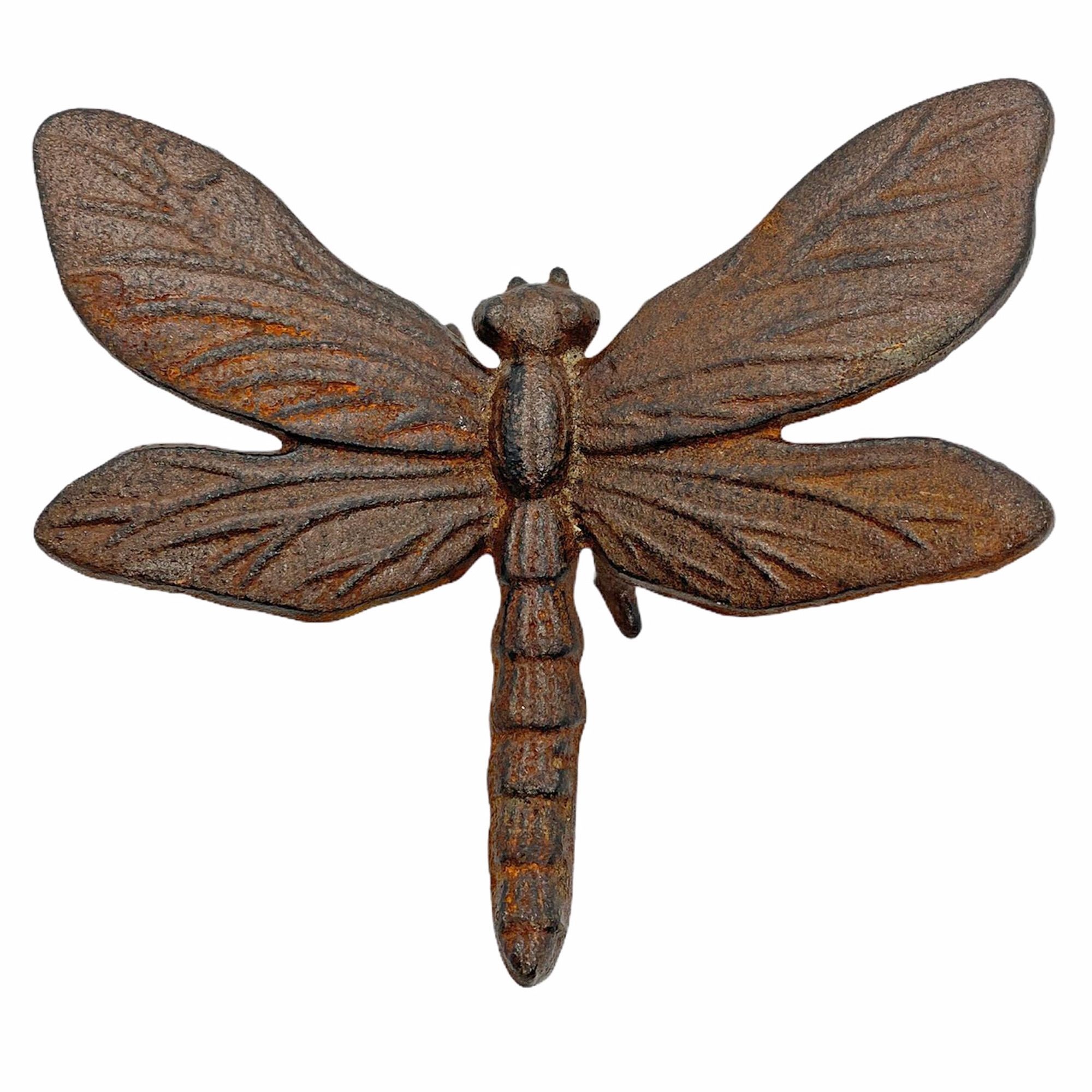 Dragonfly Garden Ornament Cast Iron Vintage Finish Outdoor Insect