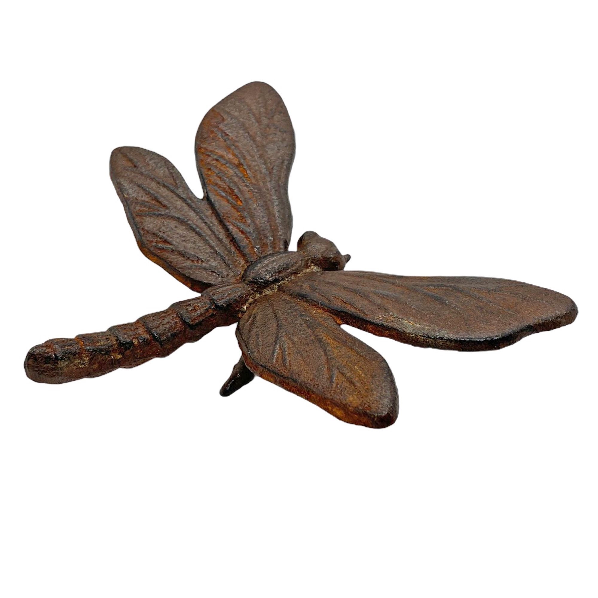 Dragonfly Garden Ornament Cast Iron Vintage Finish Outdoor Insect