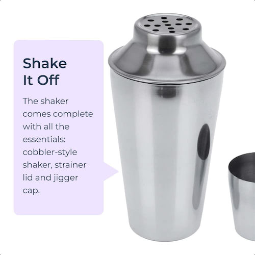 Cocktail Shaker with Inbuilt Strainer – baristaheaven