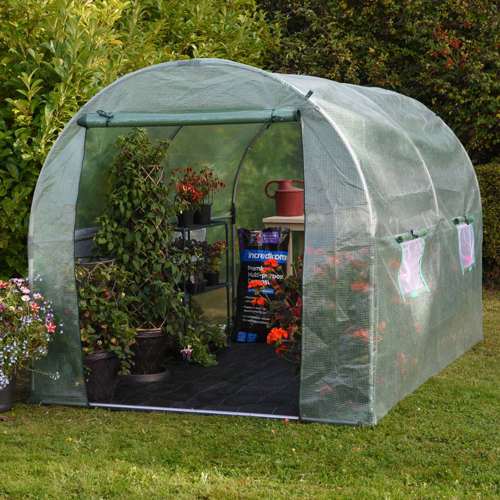 Fully Galvanised Steel Frame Polytunnel Greenhouse Pollytunnel Tunnel 3m x 2m 