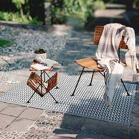 idooka Black Chevrons Design 1 Outdoor Rug for Garden Patio Decking and Picnic Blanket
