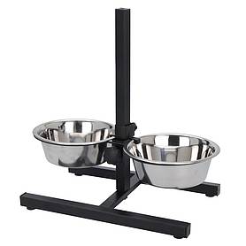 Idooka Adjustable Large Raised Dog Bowl 2 Stainless Steel Bowl Set for Cat/Dog Feeding