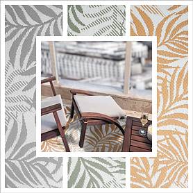 idooka Palm Leaves Outdoor Rug for Garden Patio Decking and Picnic Blanket