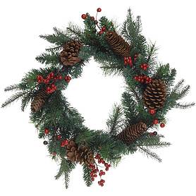 Christmas Wreath With Pinecones And Berries 45cm