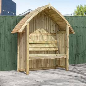 Waltons Wooden Arch Top Garden Pressure Treated Arbour Seat