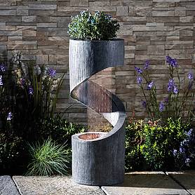 Serenity Spiral Rainfall Water Feature with Planter