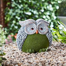 Garden Gear Flocked Effect Garden Ornament - Owl - Gift