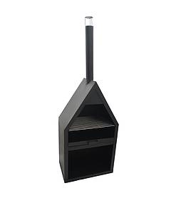 Outdoor Henley Fireplace Black with Grill Iron H168Cm W61Cm