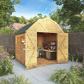 Waltons 8' x 8' Premium Outdoor Shiplap T&G Dutch Barn Garden Storage Workshop Shed