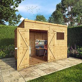 Waltons 10 x 6 Premium Shiplap Tongue and Groove Pent Roof Garden Storage Shed
