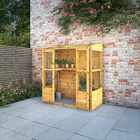 Waltons Outdoor 6 x 3 Traditional Tall Wall Greenhouse Potting Shed