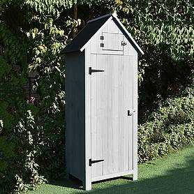 Wooden Sentry Post Storage Shed Grey