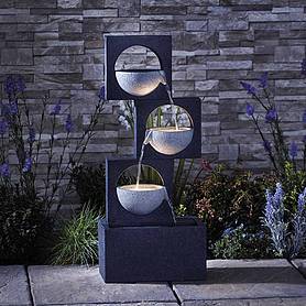 Serenity Modern Granite-Effect Cascading Bowls Water Feature