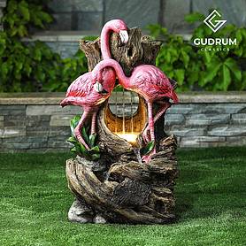 Flamingo LED Garden Water Feature