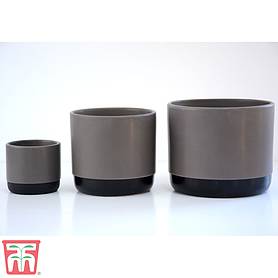 Two-tone ceramic pots - Grey/Black