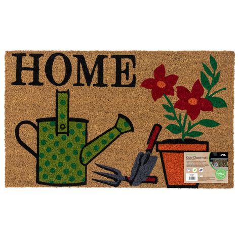 JVL Coir Doormat with Latex Backing Gardener 45x75cm