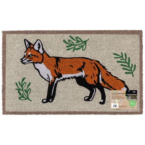 JVL Coir Doormat with Latex Backing Fox 45x75cm