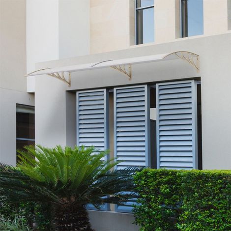 White Window and Door Awning Canopy with Brackets 1.9m