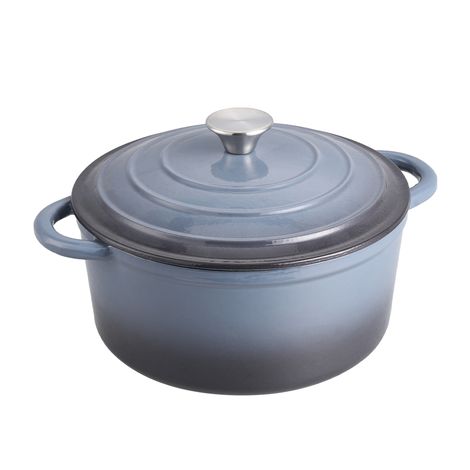 6L Grey Enameled Cast Iron Dutch Oven Pot with Lid