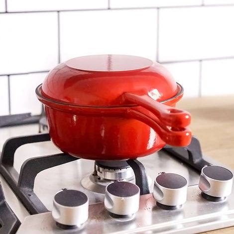 40 x 25cm Red 2 in 1 Cast Iron Pot