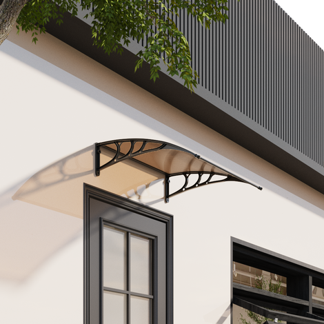 Dark Brown Curved Door and Window Canopy 1 x 1m