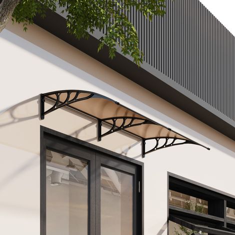 Dark Brown Curved Door and Window Canopy 1.9 x 1m