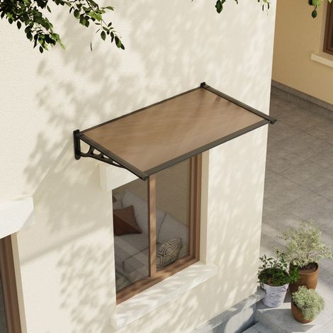 Dark Brown Flat Door and Window Canopy 1.5 x 0.9m