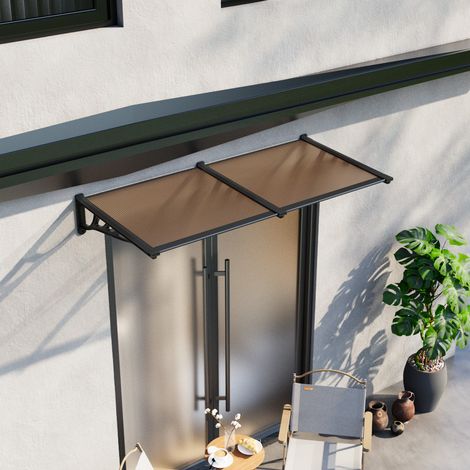 Dark Brown Flat Door and Window Canopy 1.9 x 0.9m
