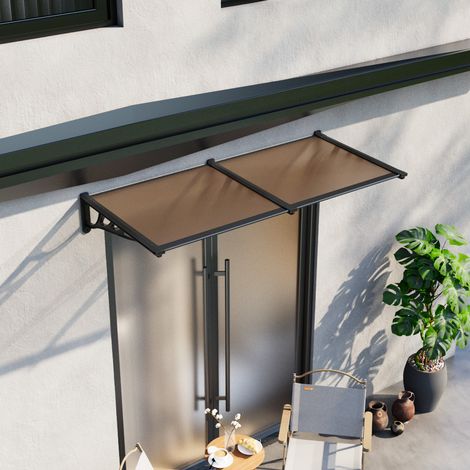 Dark Brown Flat Door and Window Canopy 2.0 x 0.9m