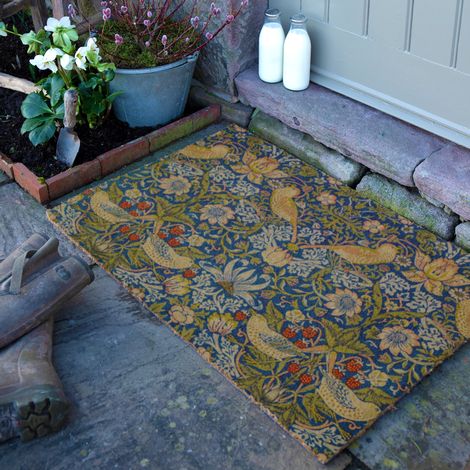 Strawberry Thief William Morris Coir Doormat (90 x 60cm)