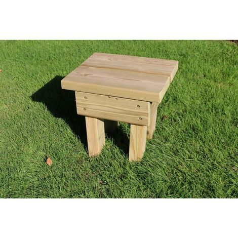 Pressure Treated Footstool - Outdoor Garden Furniture Foot Rest - Timber - L30 x W30 x H30 cm - Fully Assembled