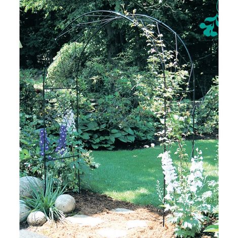 Oregon Arch Softstanding Garden Archway - Solid Steel - L53.3 x W152.4 x H213.4 cm - Black
