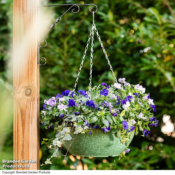 Garden Gear - Sage Green Glazed Effect Hanging Basket