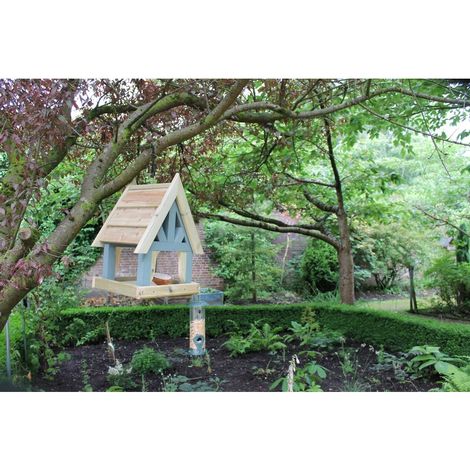 Cottage Hanging Bird Table - Pressure Treated Timber - L31 x W31 x H48 cm - Partially Assembled
