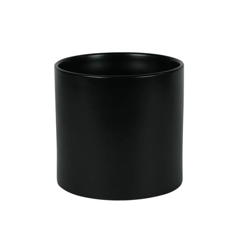 Matte Black Ceramic Indoor Planter/Cachepot