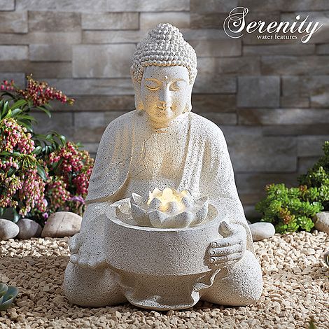 Serenity Serene Buddha Water Feature, Stone Garden Buddha Ukraine