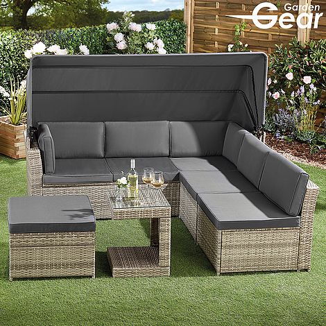 Garden Gear California Rattan Daybed with Canopy