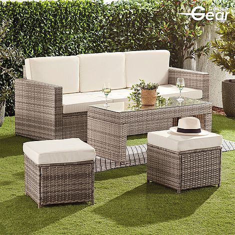 Garden Gear Riviera 5 Seat Rattan Set, Riviera Outdoor Furniture