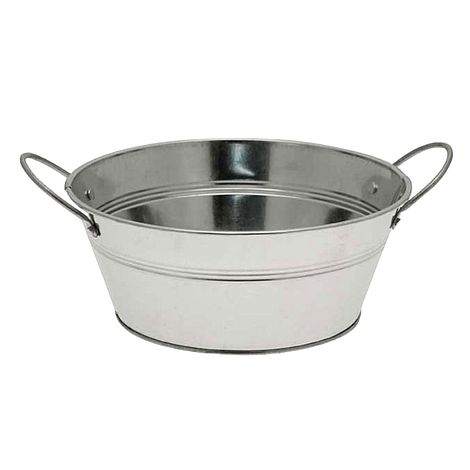 Galvanised Round Bowl with Ears