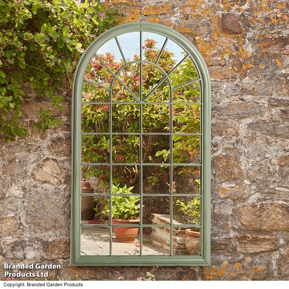 Serenity - Laurel Green Large Garden Mirror