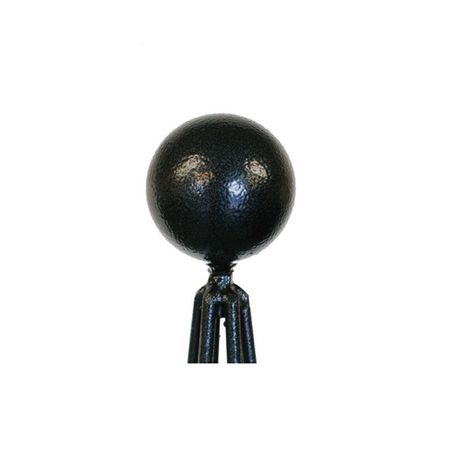 Large Ball Top - Decorative Top for Garden Plant Support - Solid Steel - Black