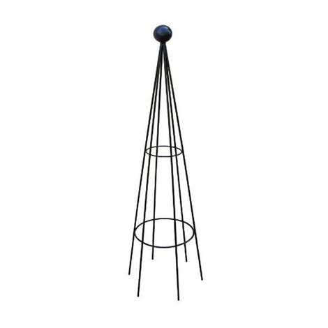 Hampton 8Ft Obelisk (Split) Bare Metal/Ready to Rust - Garden Plant Border Support - Solid Steel - L41 x W41 x H244 cm