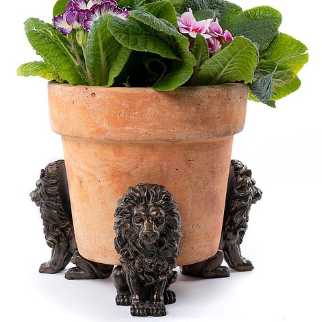 Antique Bronze Coloured Sitting Lion Potty Feet - Plant Pot Feet