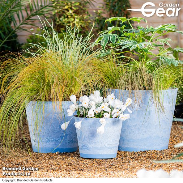 Garden Gear - Caesar Sky Blue Marble Effect Planter
