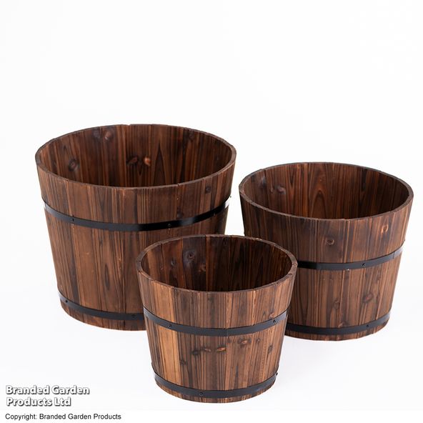 Garden Gear - Rustic Wooden Barrel Planter